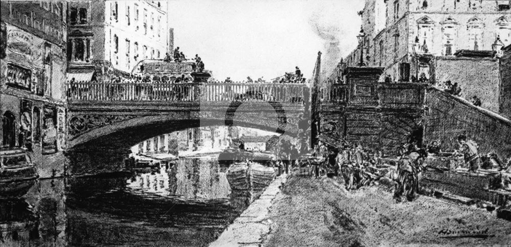 Nottingham Canal and Carrington Street Bridge, Nottingham, 1890