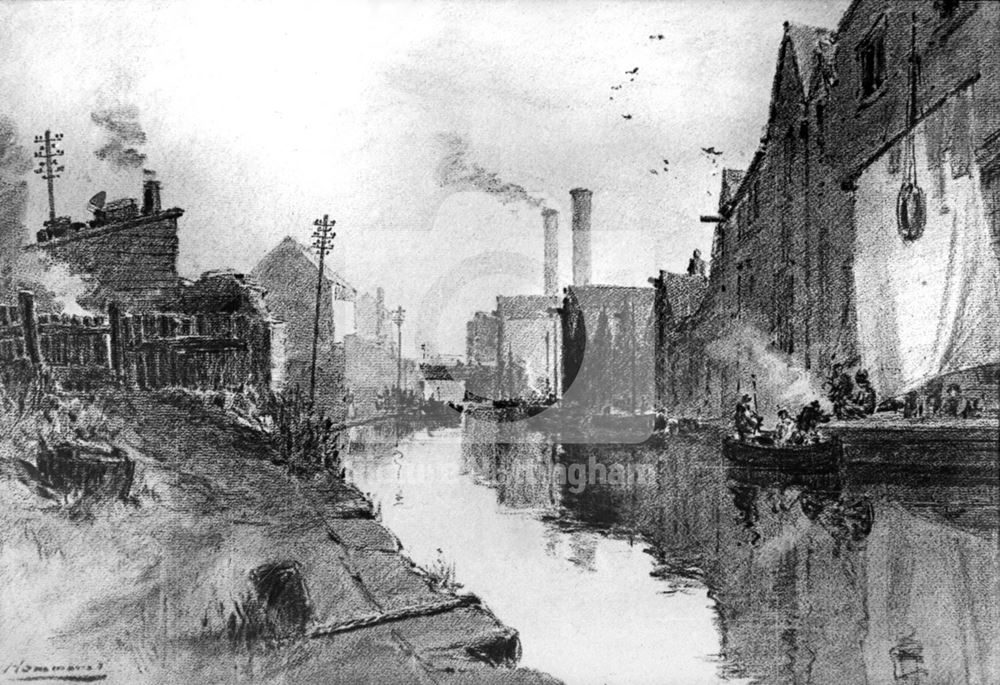 Nottingham Canal Looking West, London Road, Nottingham, 1880