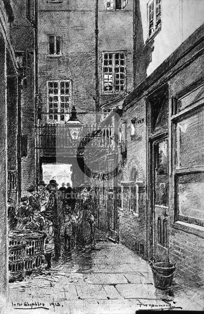 Bird Market, Exchange Alley, Cheapside, Nottingham, 1913