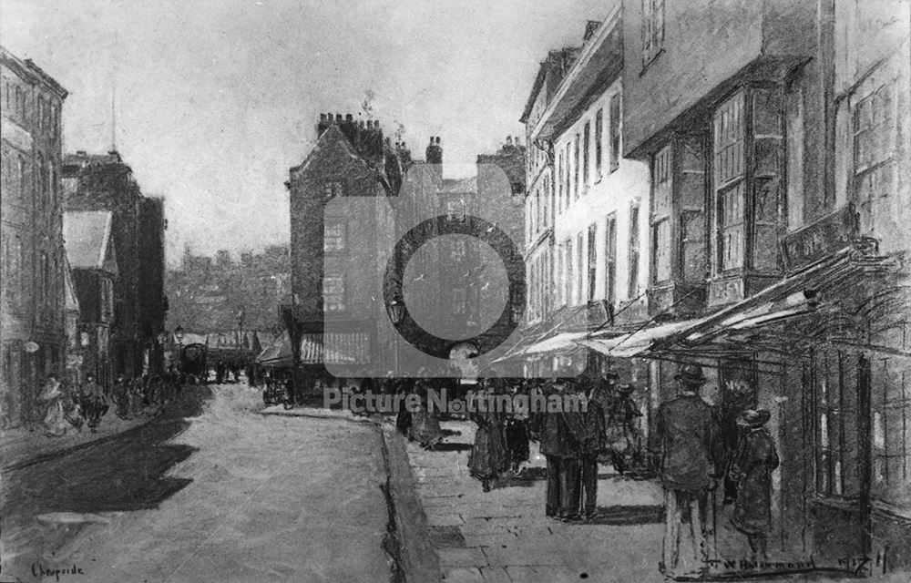 Cheapside and Exchange Alley, Nottingham, 1917