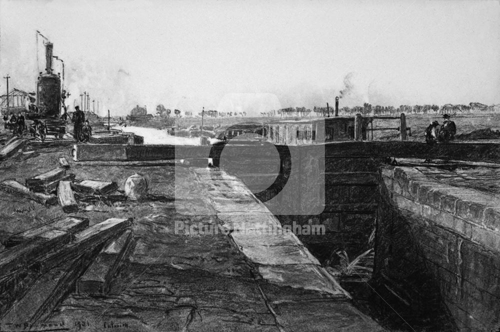 Colwick Lock, Colwick Park, Nottingham, 1921