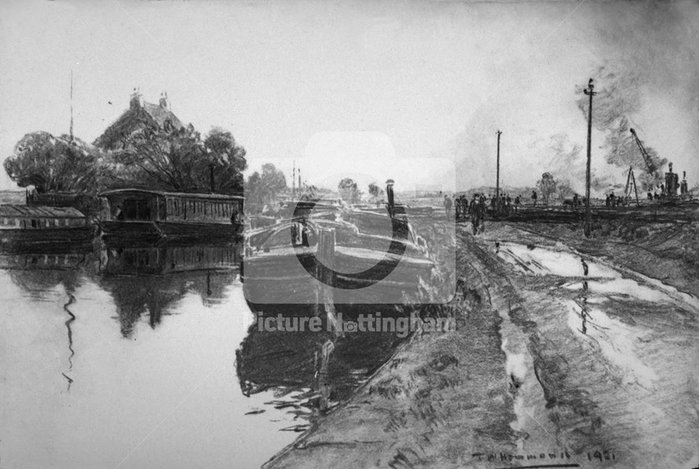 The canal near Colwick Lock, Colwick Park, Nottingham, 1920