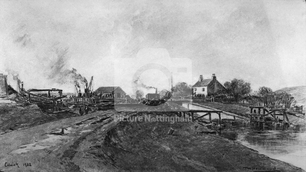 Construction of Holme Lock, Colwick Park, Nottingham, 1922