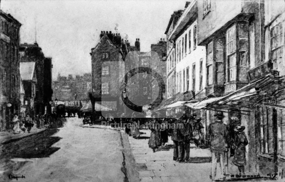 Cheapside and Exchange Alley, Nottingham, 1917