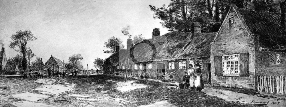 Old Cottages, Wilford Village, Nottingham, 1887