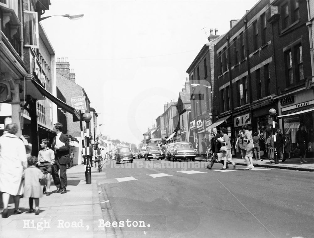 Shops on the High Road, Beeston, c 1954