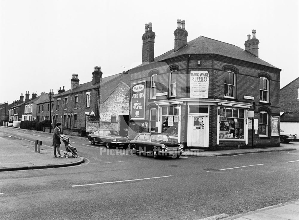 Broughton Street from Wollaton Road, Beeston, 1976