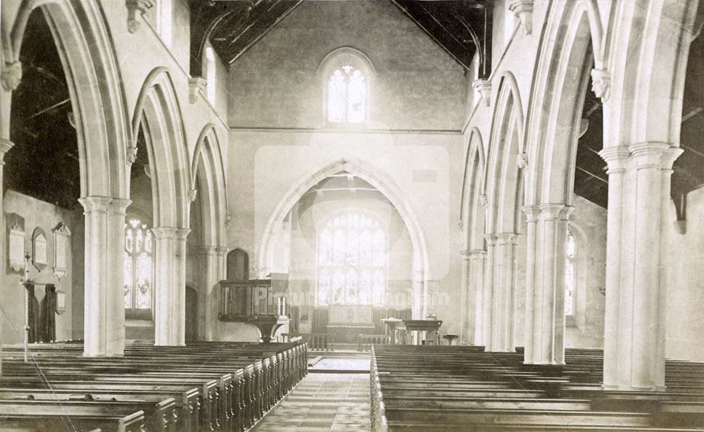 St John the Baptist Parish Church - interior, Church Street, Beeston, c 1900?