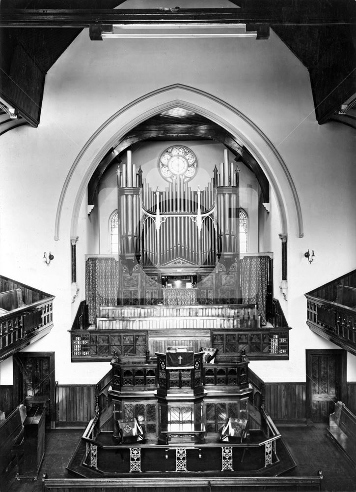 Chilwell Road Methodist Church - interior, Chilwell Road, Beeston, c 1968