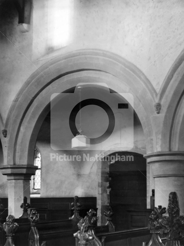 Parish Church of All Saints - interior, Front Street, Barnby-in-the-Willows, 1949