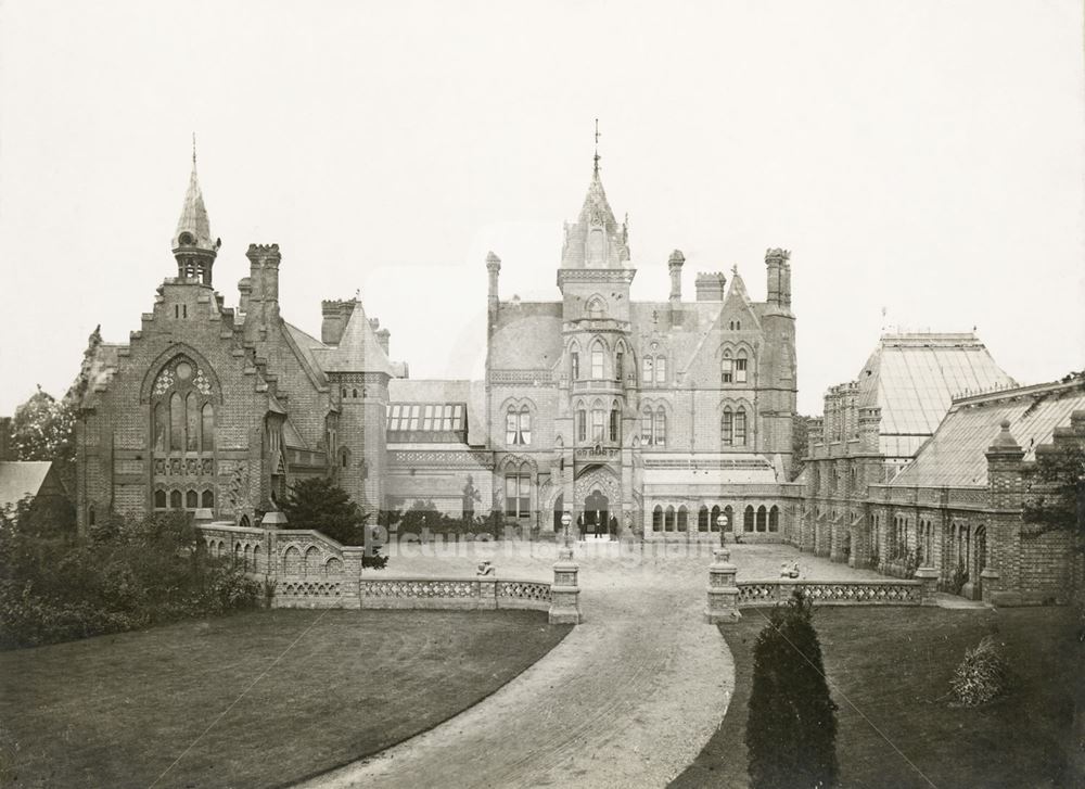 Main Entrance and Chapel, Bestwood Lodge, Bestwood, Nottingham, c 1890s