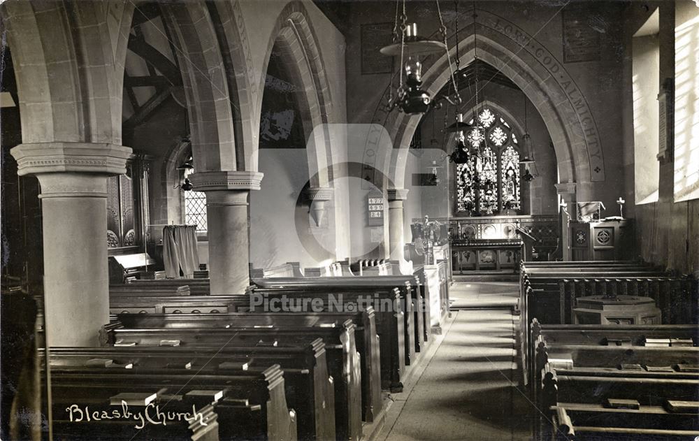 St Mary's Church - Interior, Main Street, Bleasby, early 20th century