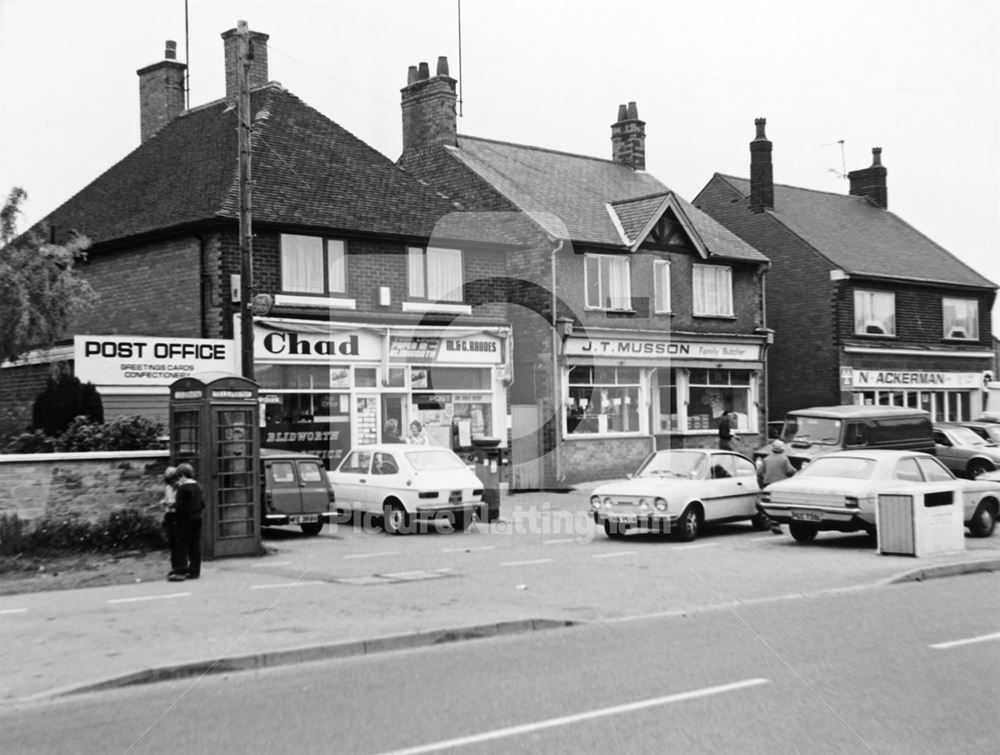 Post Office and shops, Mansfield Road, Blidworth, 1982