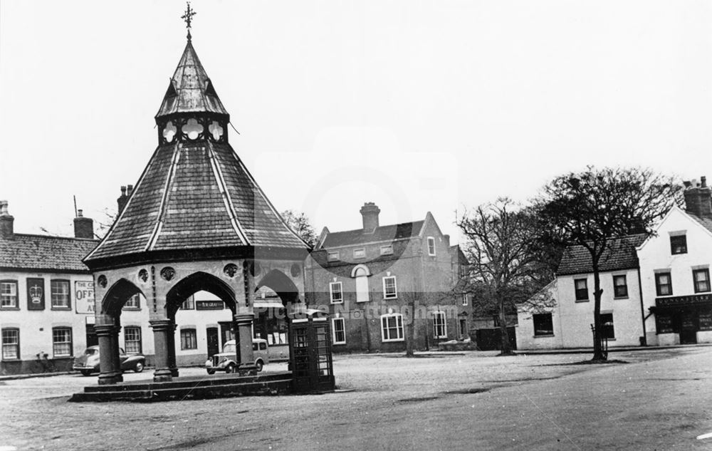 Market Place and Butter Cross, Bingham, c 1955