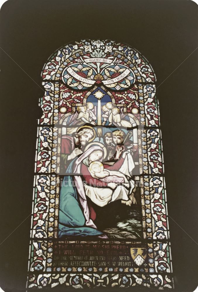 North side east end window, St Mary's Church, Main Street, Blidworth, 1982