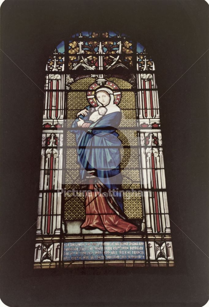 Window in north wall of nave, St Mary's Church, Main Street, Blidworth, 1981