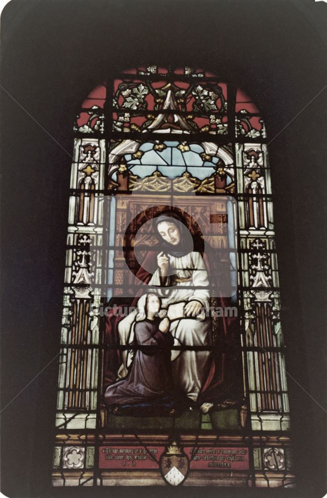 Window in north wall of nave, St Mary's Church, Main Street, Blidworth, 1981