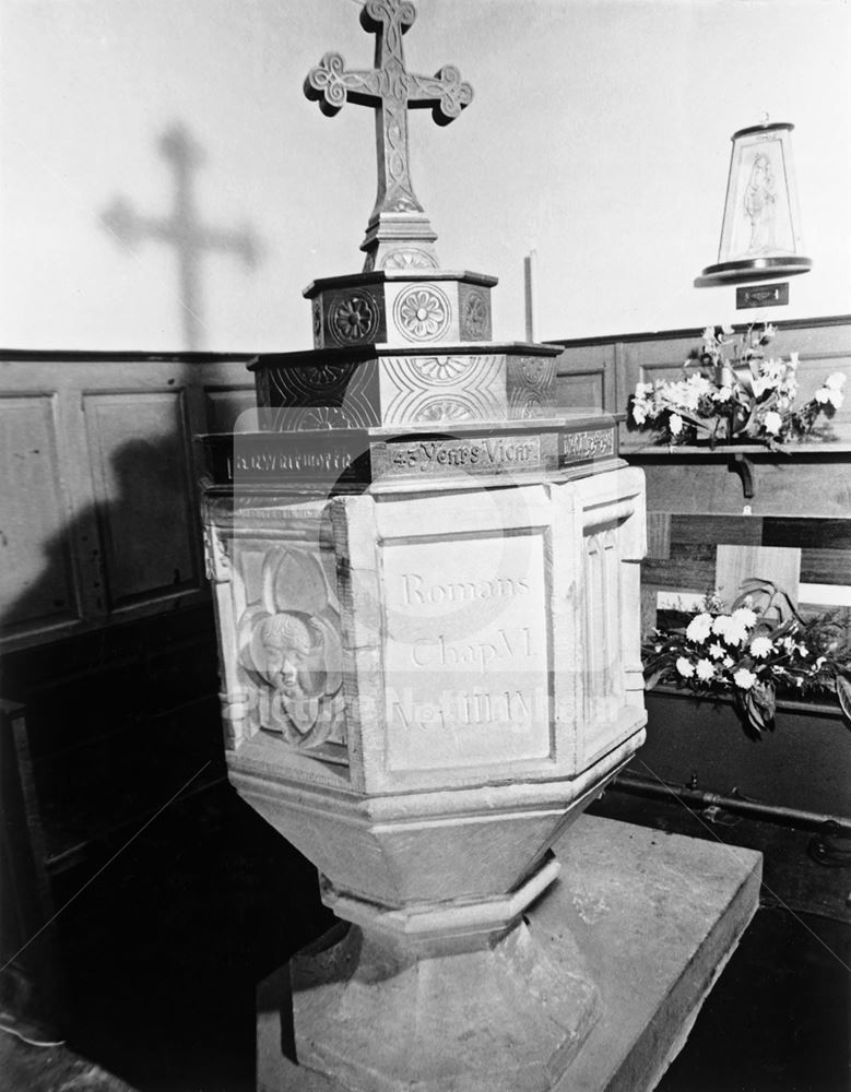 Font, St Mary's Church, Main Street, Blidworth, 1982