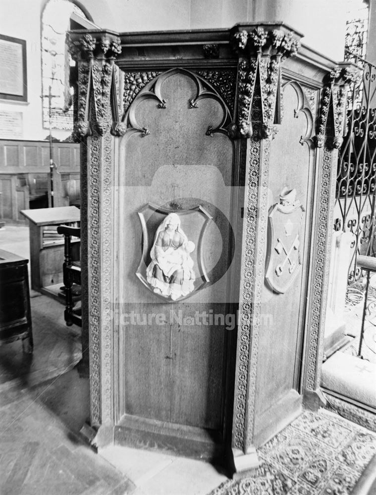 Pulpit, St Mary's Church, Main Street, Blidworth, 1982