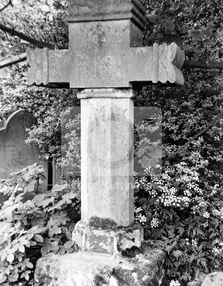 Stone cross, St Mary's Church, Main Street, Blidworth, 1982