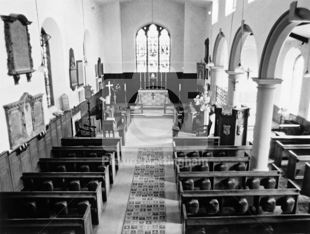 St. Mary's Church Interior, Main Street, Blidworth, 1982