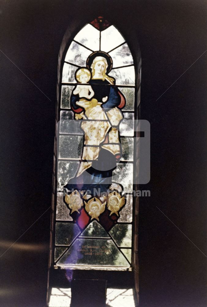 Stained glass window, St Stephen's Church, Fosse Way, Brough, Newark, c 1979