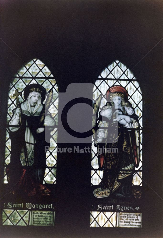 Stained glass window, St Stephen's Church, Fosse Way, Brough, Newark, c 1979