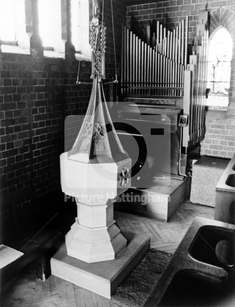 St Stephen's Church - interior, Fosse Way, Brough, Newark, 1979