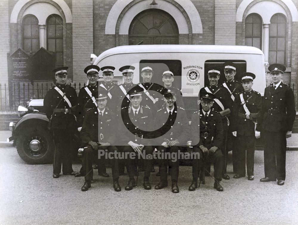 St John Ambulance, outside Methodist Church, Church Street, Ruddington, 1940