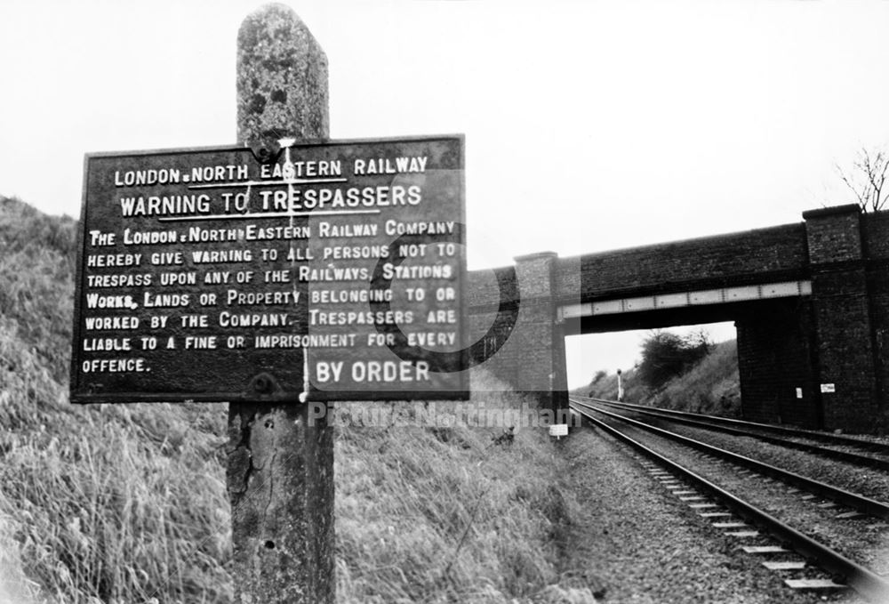 Notice at Fledborough Station, 1978