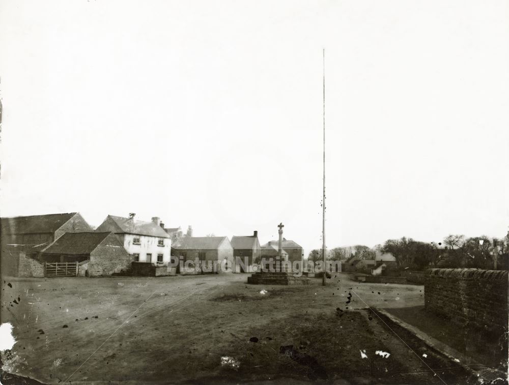 Maypole, Top Cross and Main Street, Linby, c 1900