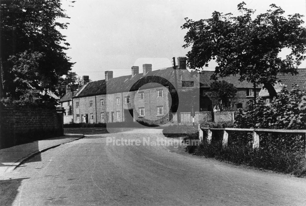 Brick Terraced Cottages on Main Street, Linby, c 1950