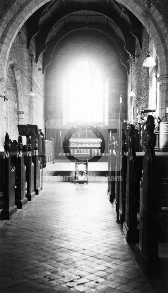 All Saint's Parish Church - interior, Sutton Lane, Granby, 1958