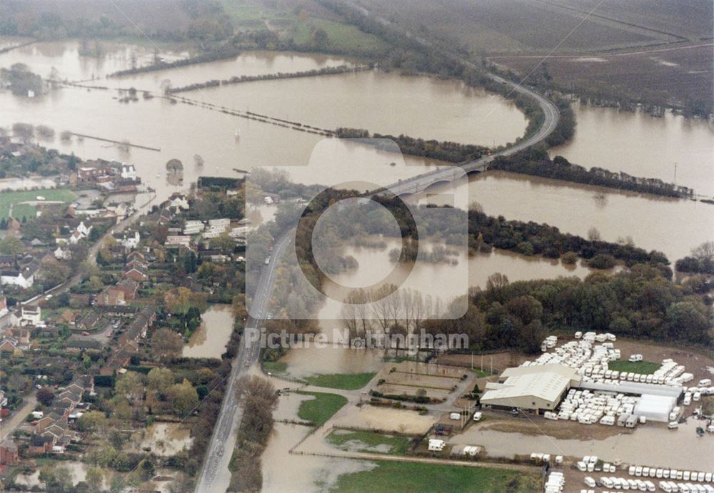 Aerial View of Flooding, Main Street, Gunthorpe, 2000