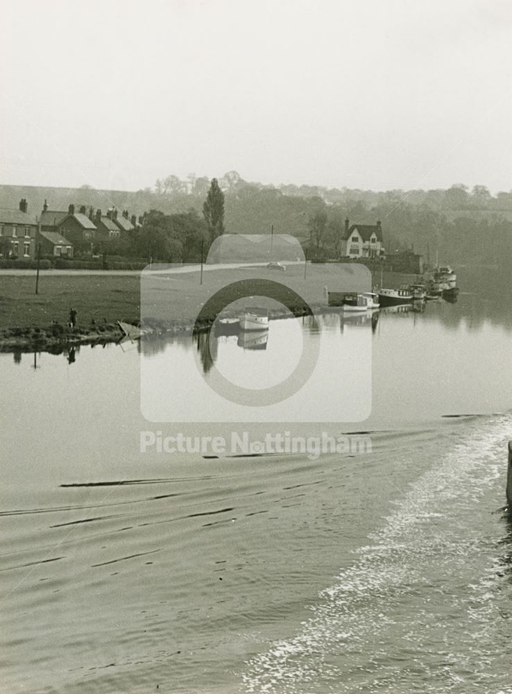 River Trent from Bridge, Gunthorpe, c 1950s-60s