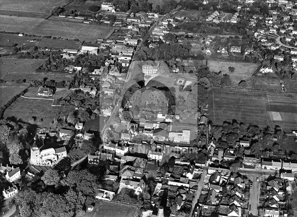 Aerial View of East Bridgford, Kneeton Road area, 1975