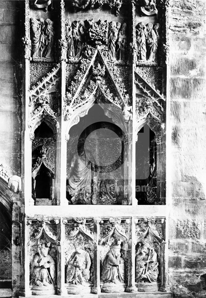 Easter sepulchre, chancel, the Parish Church of All Saints, Hawton