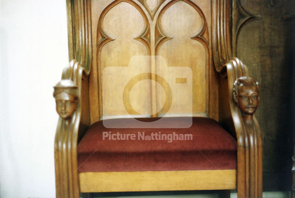 Chair Arm Carvings of Queen Victoria and Prince Albert, St. Luke's Parish Church, Hickling, c 1980s