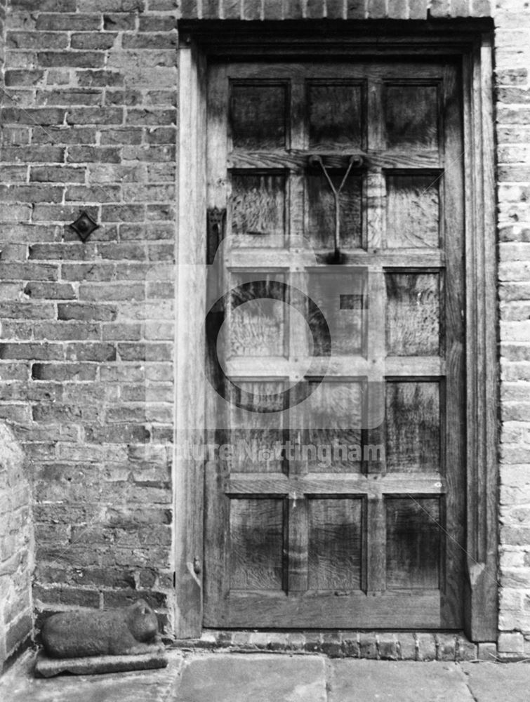 Main Door of The Manor, off Kirklington Road, Hockerton, 1981