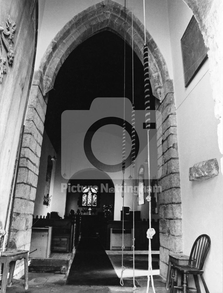 Interior of St. Nicholas' Church, off Kirklington Road, Hockerton, 1981