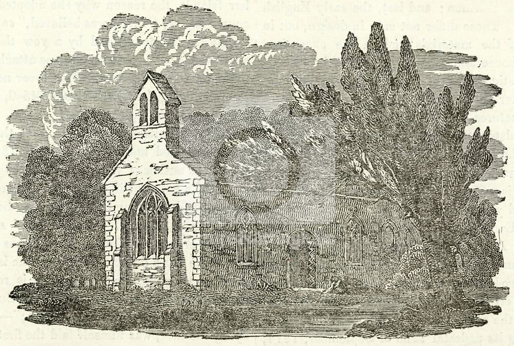 Haughton Chapel ruins, south bank of River Maun, near Haughton, c 1800?