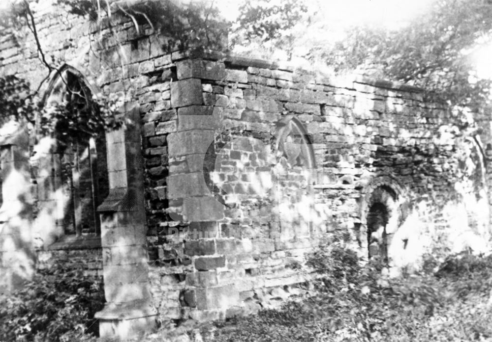 Haughton Chapel ruins, south bank of River Maun, near Haughton, c 1975