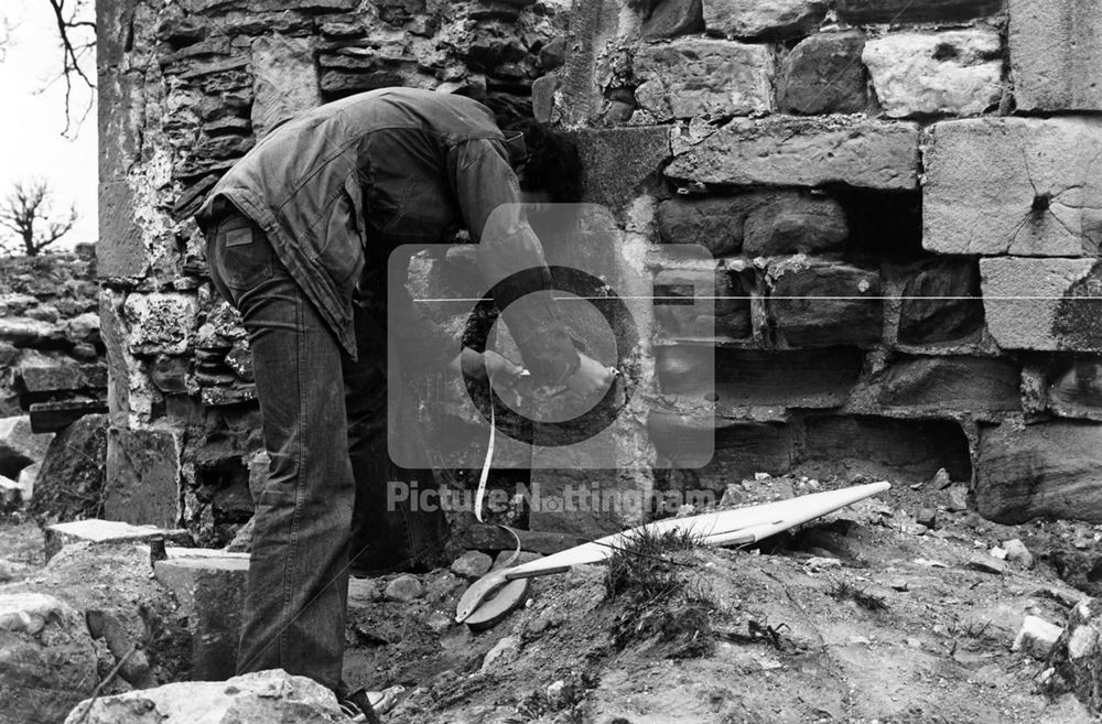 Haughton Chapel ruins, south bank of River Maun, near Haughton, 1978