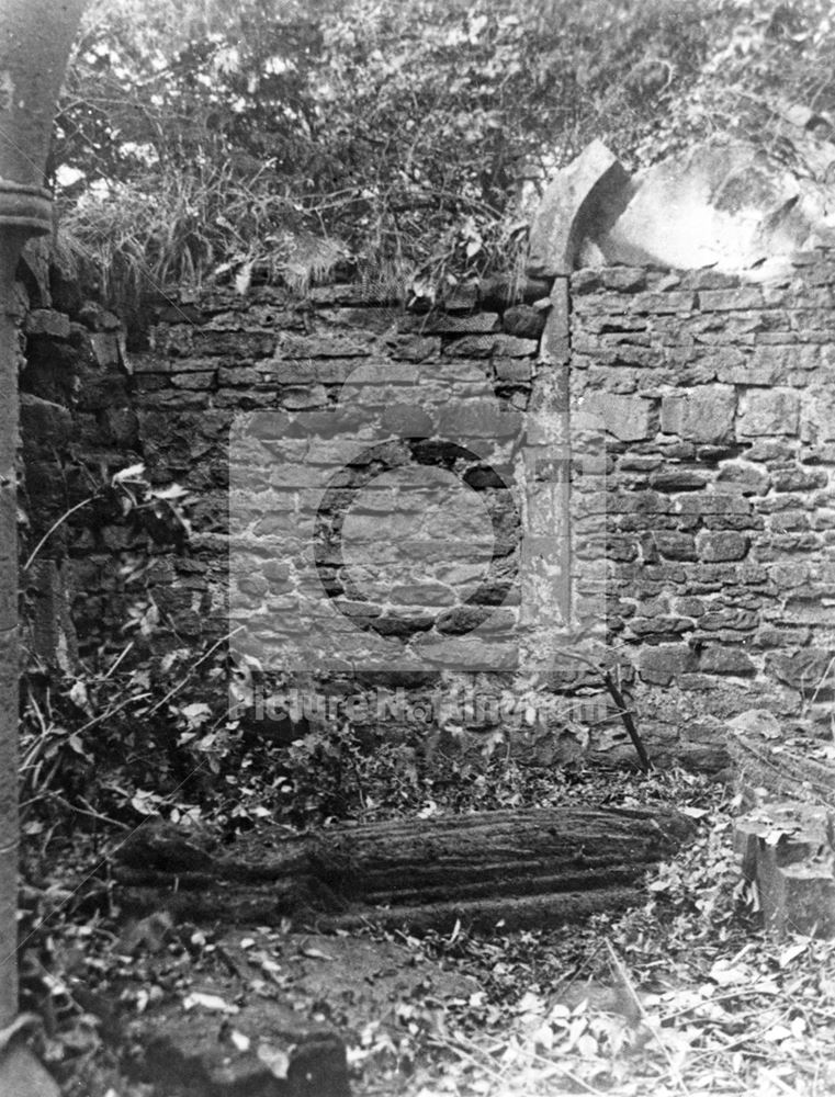 Haughton Chapel ruins, south bank of River Maun, near Haughton, c 1910