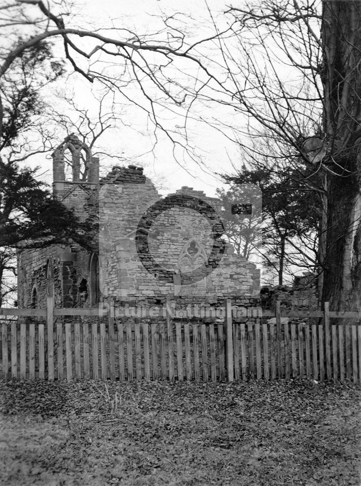 Haughton Chapel ruins, south bank of River Maun, near Haughton, c 1960s?