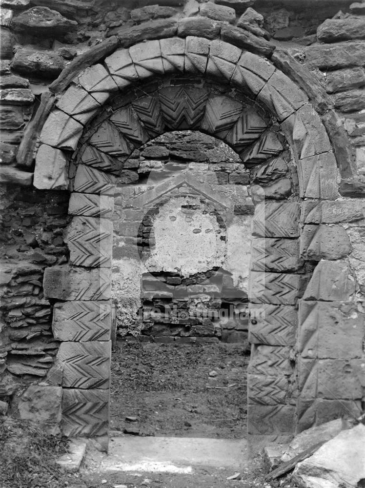 Haughton Chapel ruins, south bank of River Maun, near Haughton, c 1960s?