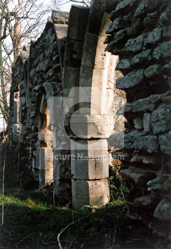 Haughton Chapel ruins, south bank of River Maun, near Haughton, 2004