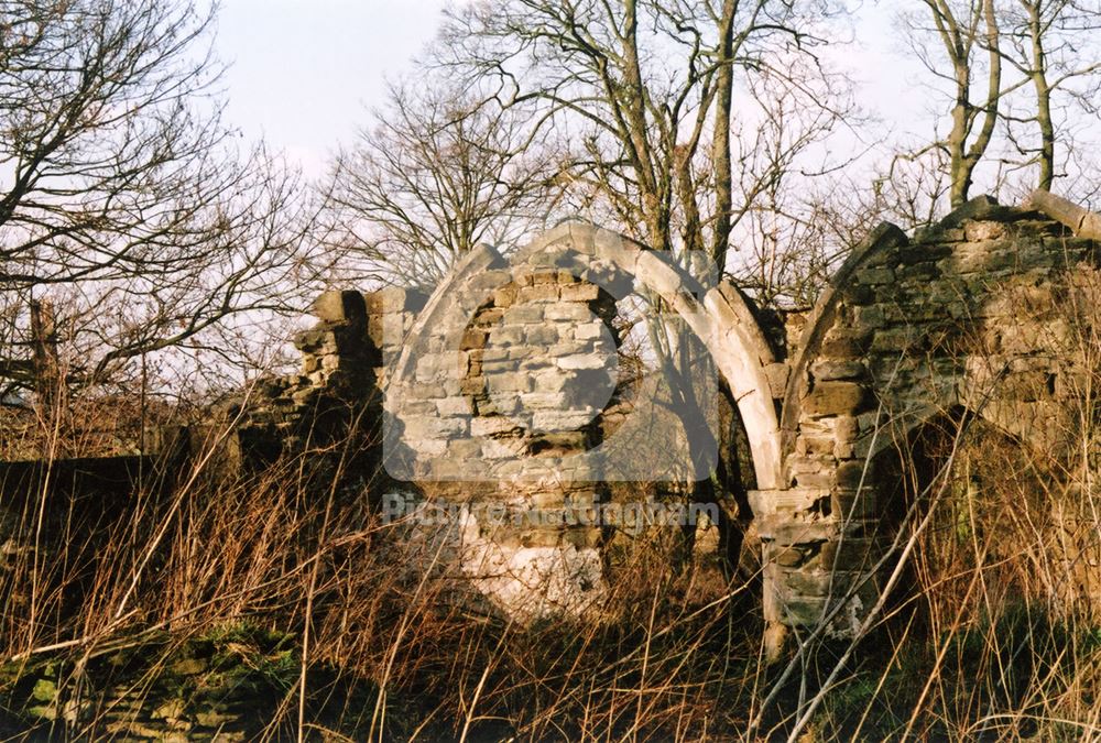 Haughton Chapel ruins, south bank of River Maun, near Haughton, 2004