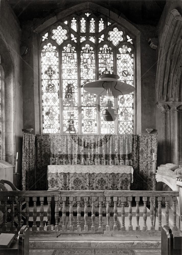 St Giles Church - interior, Langford Lane, Holme, near Newark, c 1935