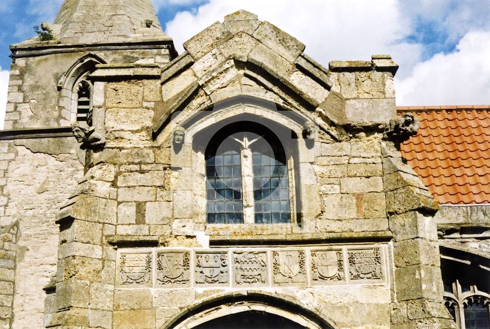 Detail of south porch, St Giles Church, Langford Lane, Holme, near Newark, 2002